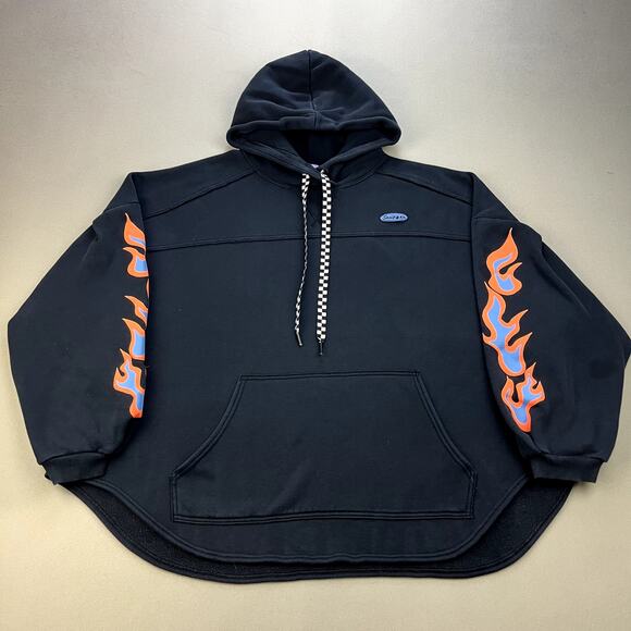 Savage x Fenty Hoodie Sweatshirt Adult Medium Black Essential Oversized Flames - Picture 1 of 14